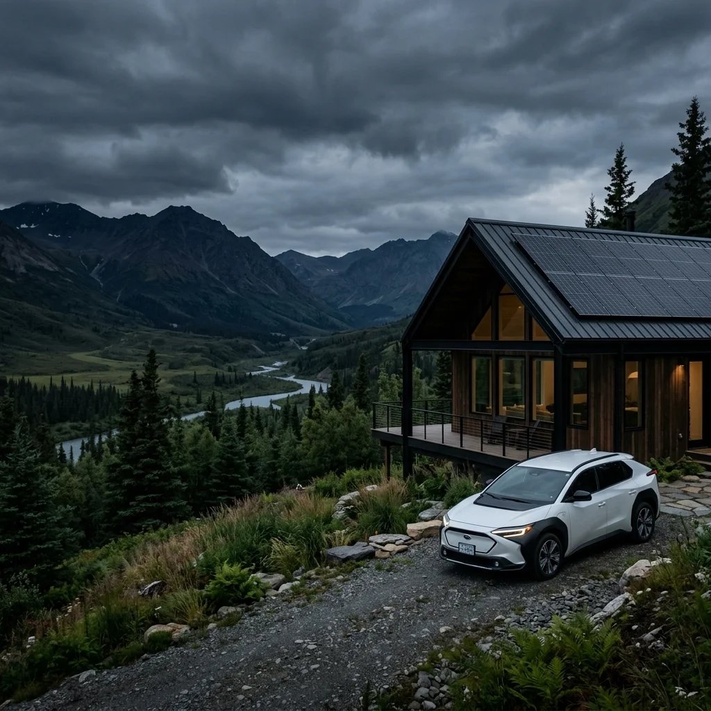 Subaru driving in beautiful Alaska landscape